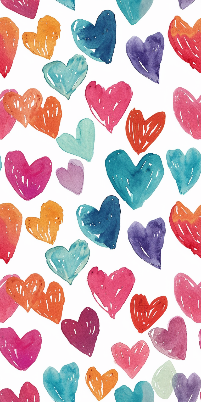 Colorful Pastel Hearts Wallpapers
