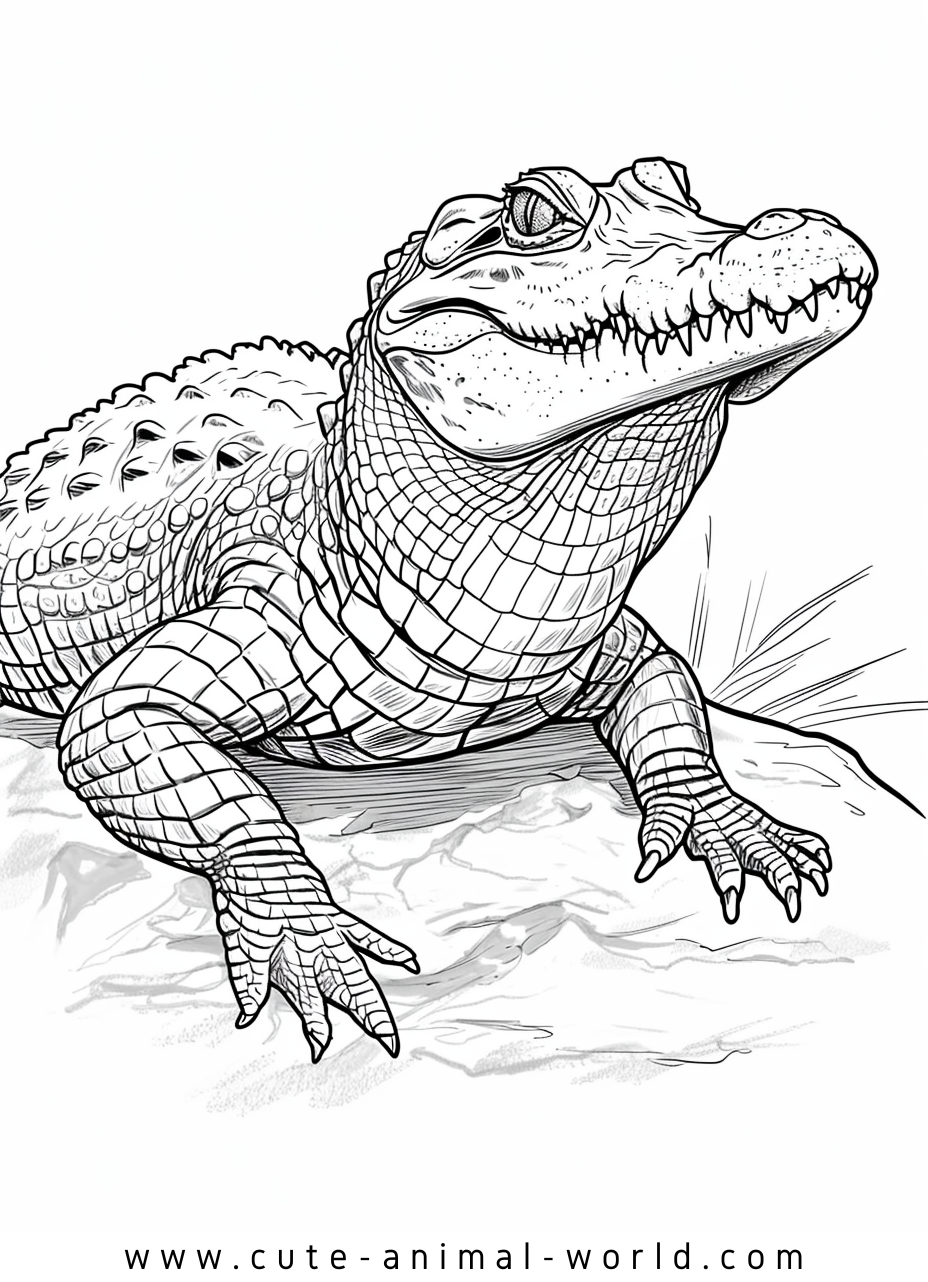 Crocodiles Pictures to Color – cute-animal-world.com