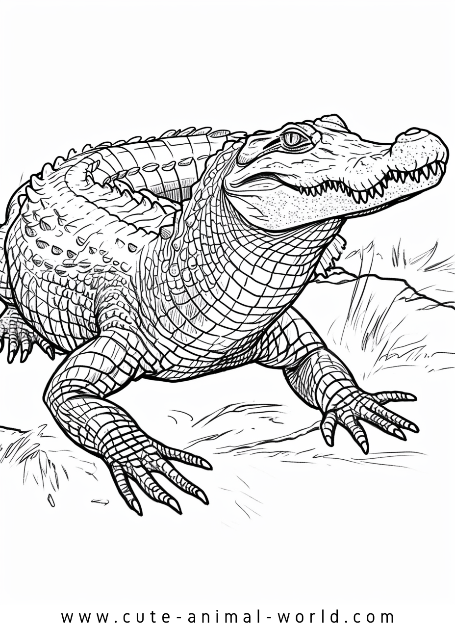 Crocodiles Pictures to Color – cute-animal-world.com