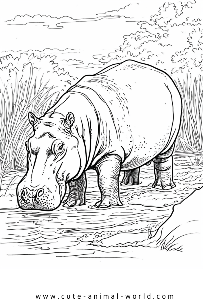 Hippos Pictures to Color