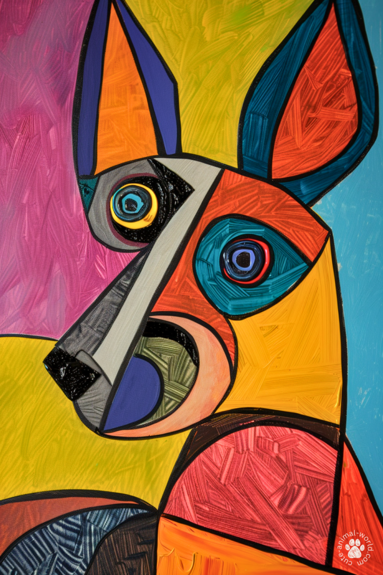Dog Paintings in the Style of Picasso