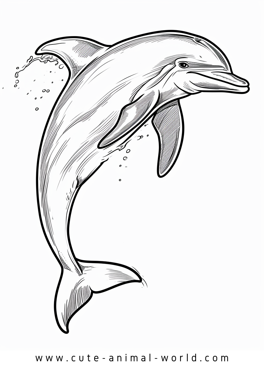 Dolphins Pictures to Color – cute-animal-world.com