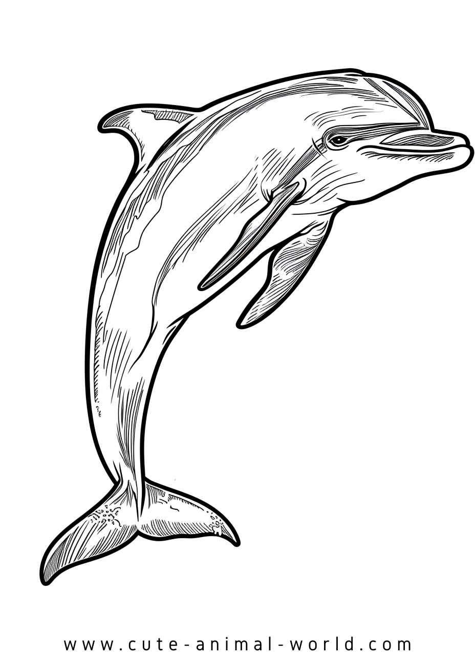 Dolphins Pictures to Color – cute-animal-world.com