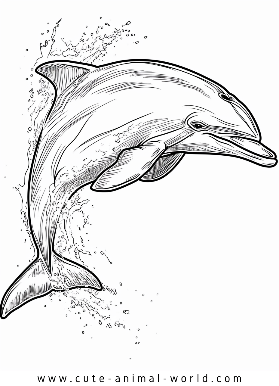 Dolphins Pictures to Color – cute-animal-world.com