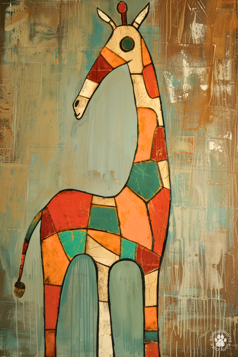 Giraffe Paintings in the Style of Picasso