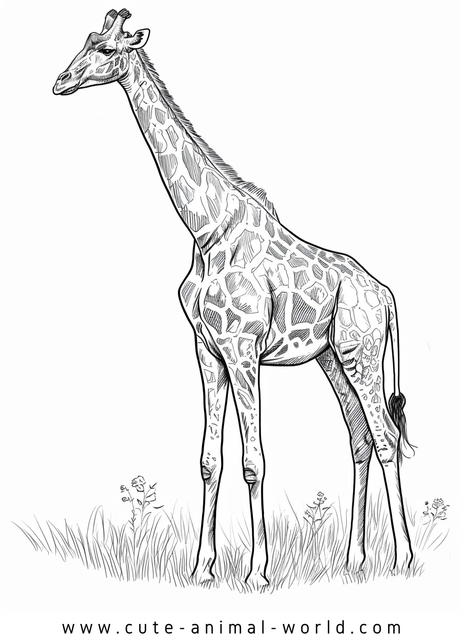 Giraffes Pictures to Color – cute-animal-world.com