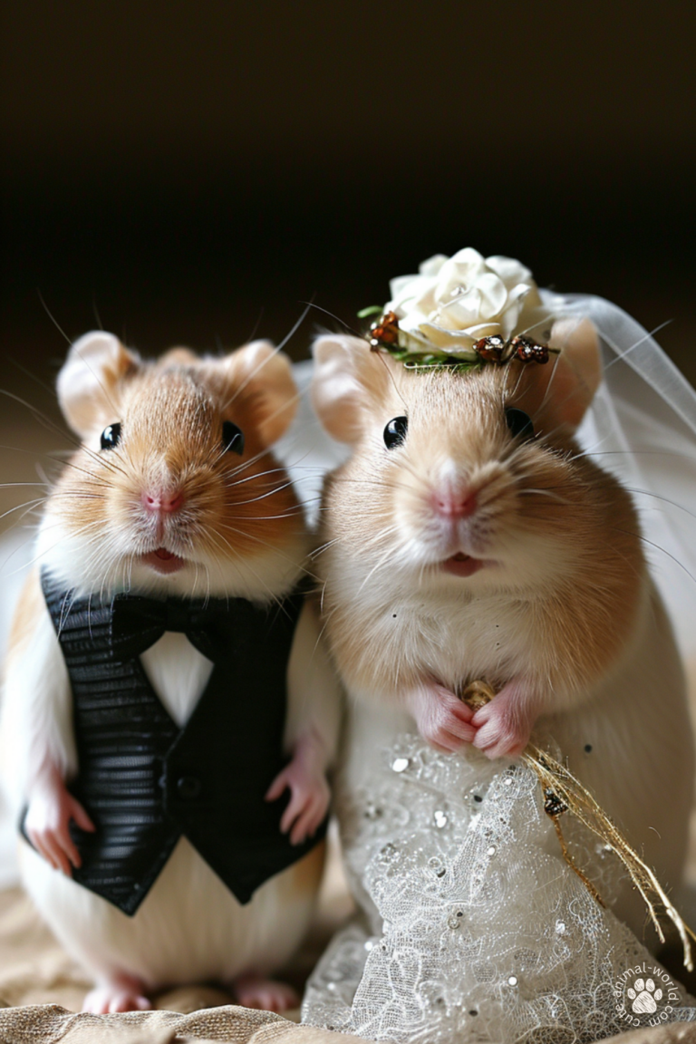 Hamsters as a Wedding Couple