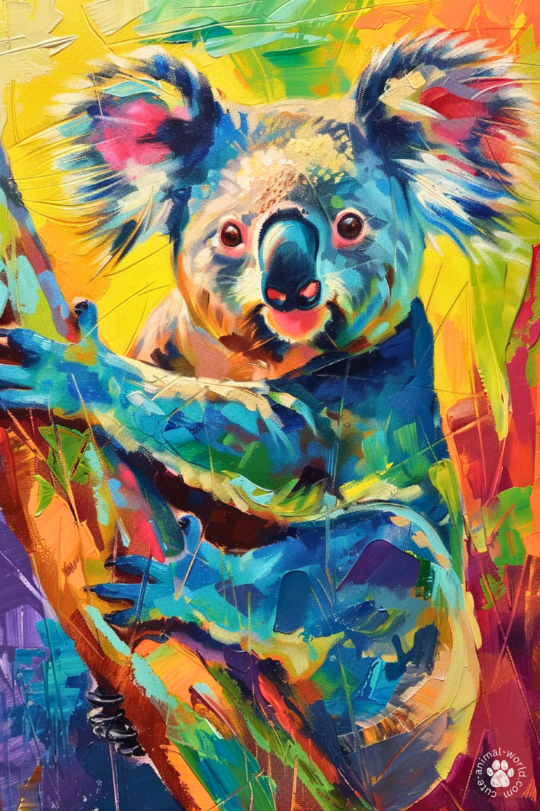 Koala Paintings in the Style of Picasso