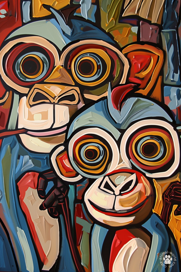Monkey Paintings in the Style of Picasso
