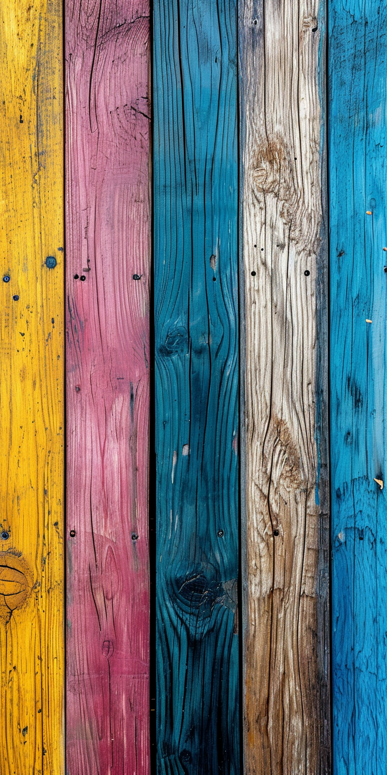 Old Colorful Wooden Boards Wallpapers