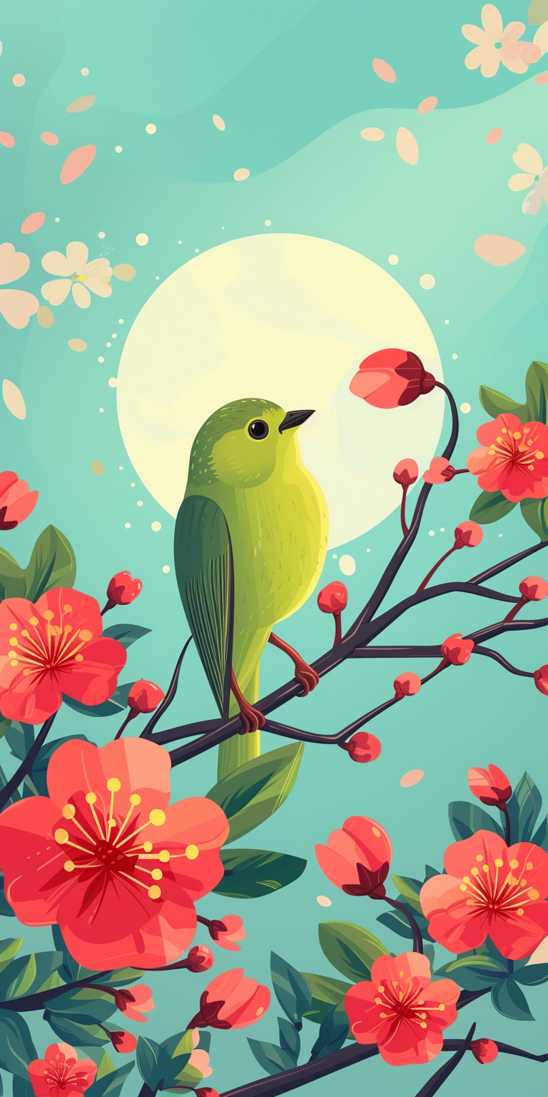 Painted Bird Illustration Wallpapers – Cute-animal-world.com