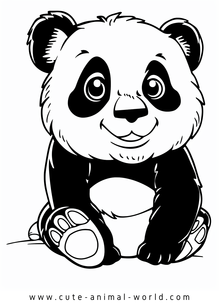 Pandas Pictures to Color – cute-animal-world.com