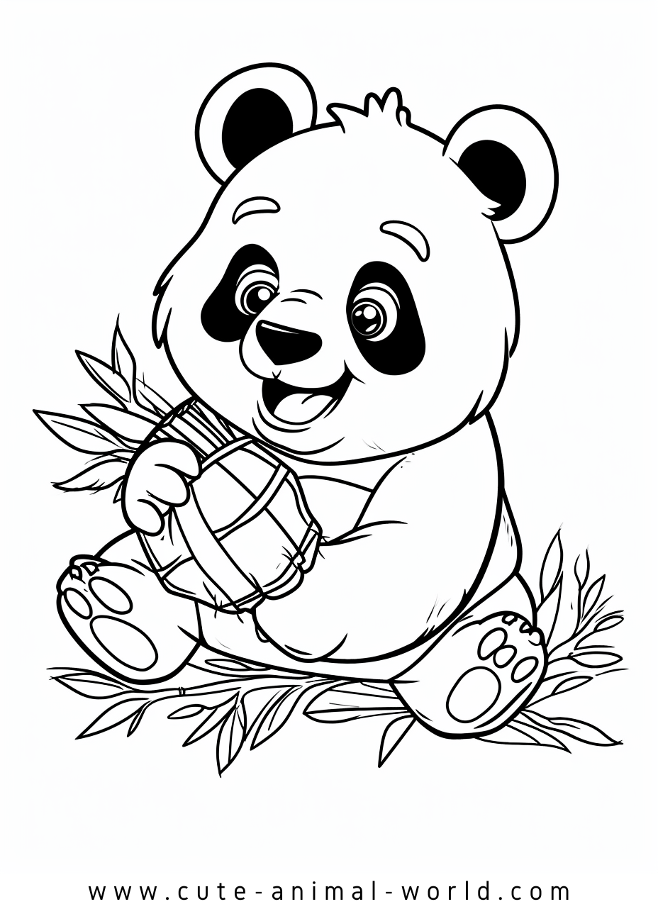 Pandas Pictures to Color – cute-animal-world.com