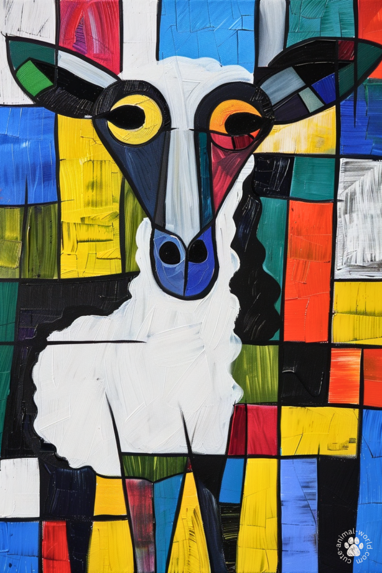 Sheep Paintings in the Style of Picasso