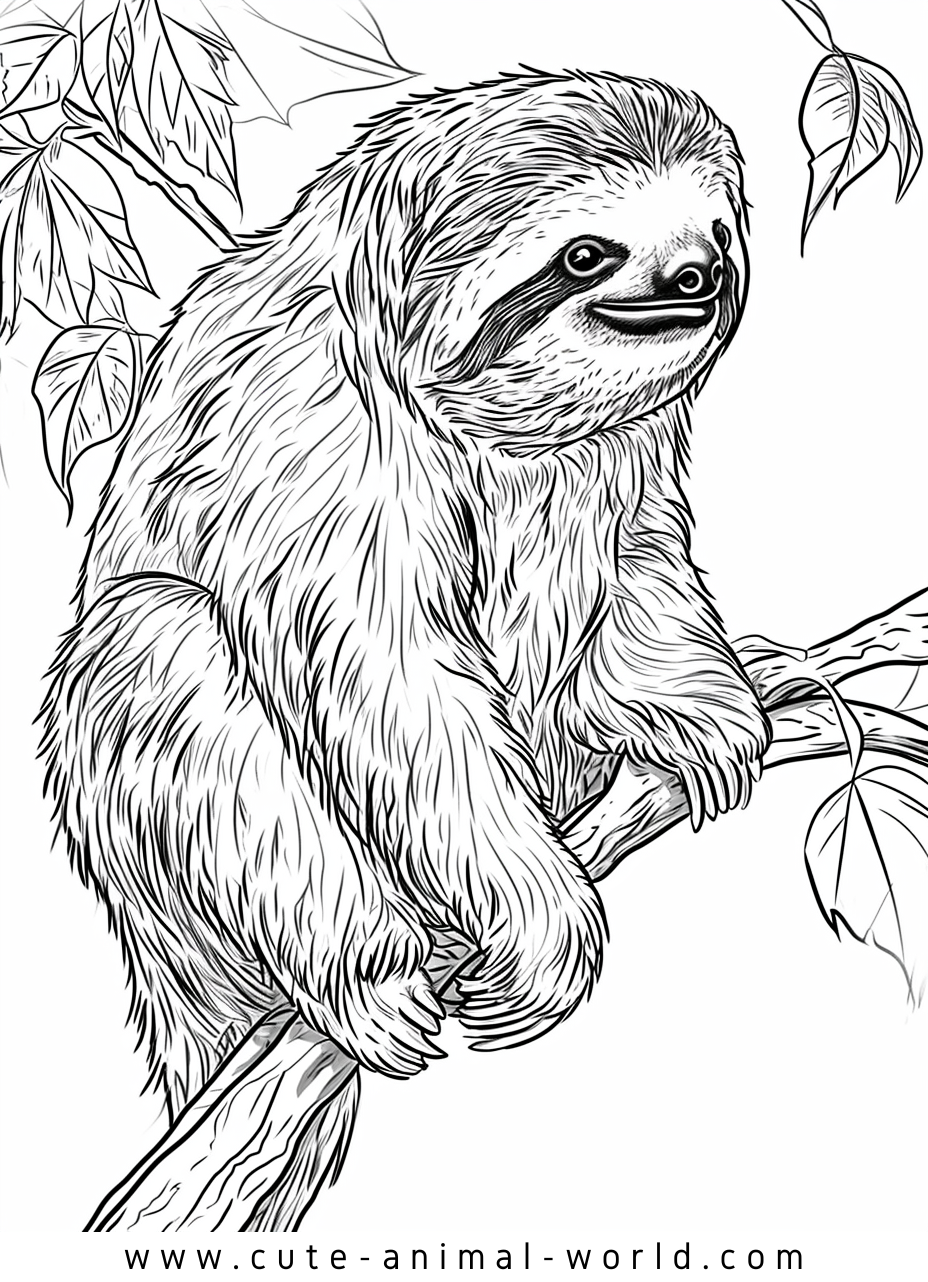 Sloths Pictures to Color – cute-animal-world.com