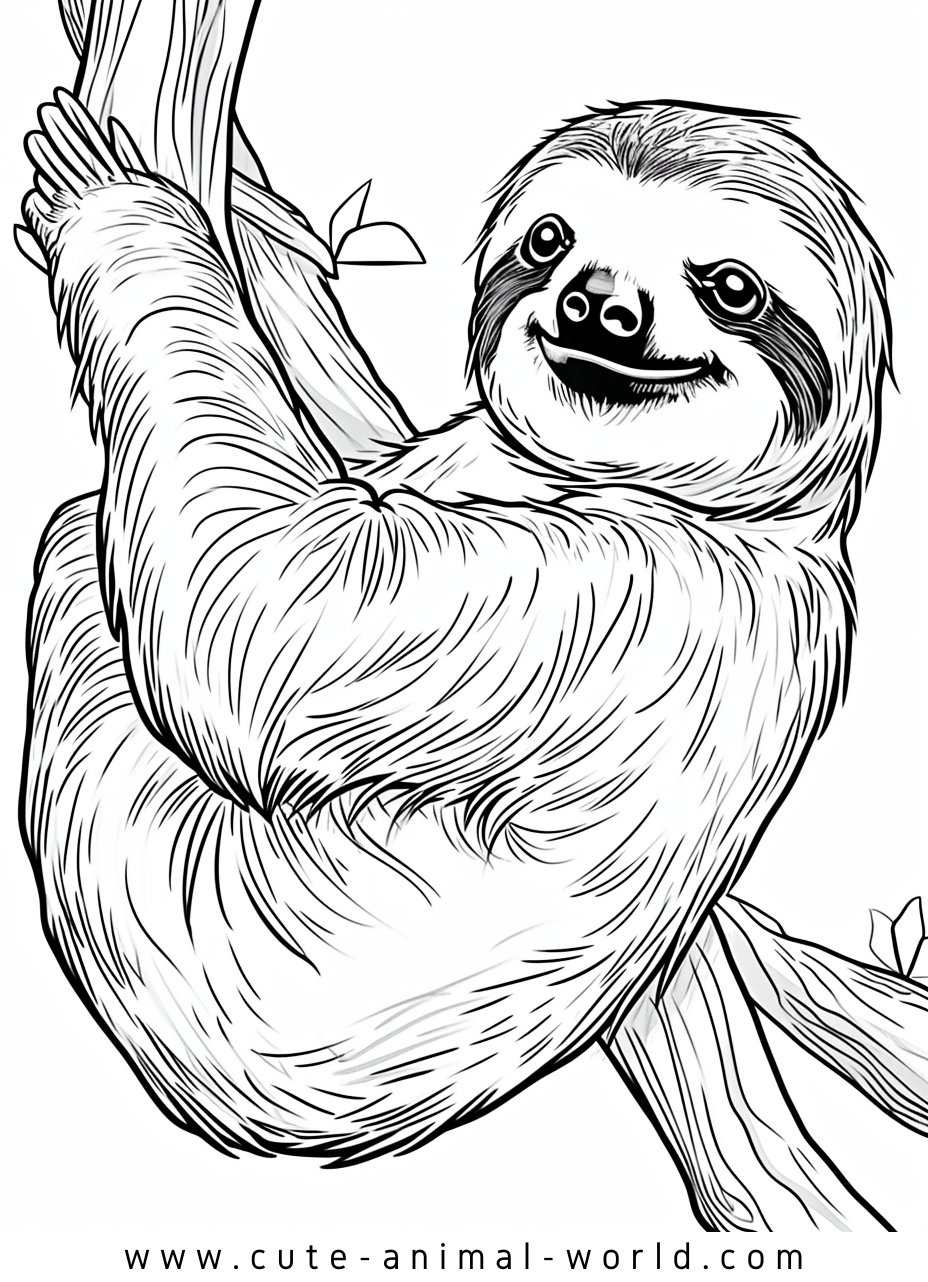 Sloths Pictures to Color – cute-animal-world.com