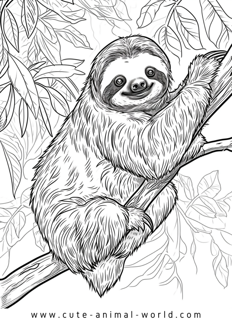 Sloths Pictures to Color – cute-animal-world.com