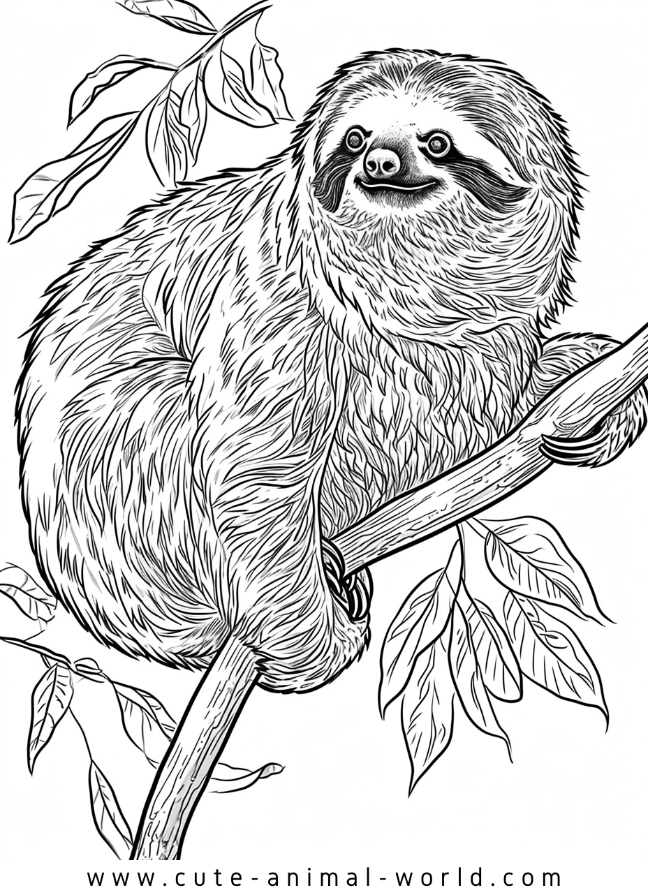 Sloths Pictures to Color – cute-animal-world.com